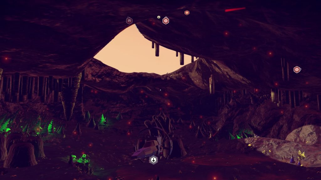 I was landing to check out a crashed ship ... and when I realized where I landed, wondered if I'd be able to get out!